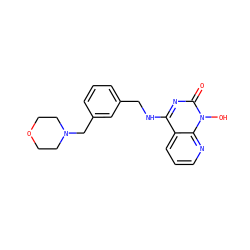 O=c1nc(NCc2cccc(CN3CCOCC3)c2)c2cccnc2n1O ZINC000169350749
