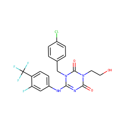 O=c1nc(Nc2ccc(C(F)(F)F)c(F)c2)n(Cc2ccc(Cl)cc2)c(=O)n1CCO ZINC000200518792