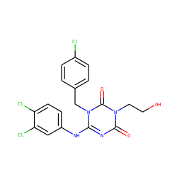 O=c1nc(Nc2ccc(Cl)c(Cl)c2)n(Cc2ccc(Cl)cc2)c(=O)n1CCO ZINC000200520584