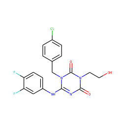 O=c1nc(Nc2ccc(F)c(F)c2)n(Cc2ccc(Cl)cc2)c(=O)n1CCO ZINC000200517770