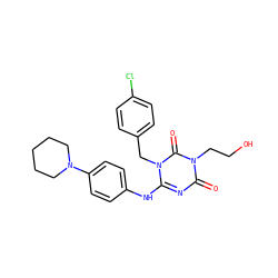 O=c1nc(Nc2ccc(N3CCCCC3)cc2)n(Cc2ccc(Cl)cc2)c(=O)n1CCO ZINC000200530186