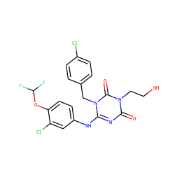 O=c1nc(Nc2ccc(OC(F)F)c(Cl)c2)n(Cc2ccc(Cl)cc2)c(=O)n1CCO ZINC000200526054