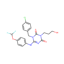 O=c1nc(Nc2ccc(OC(F)F)cc2)n(Cc2ccc(Cl)cc2)c(=O)n1CCCO ZINC000200524323