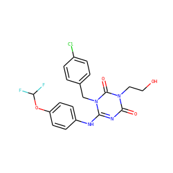 O=c1nc(Nc2ccc(OC(F)F)cc2)n(Cc2ccc(Cl)cc2)c(=O)n1CCO ZINC000200515224