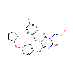 O=c1nc(Nc2ccc(OC3CCCC3)cc2)n(Cc2ccc(Cl)cc2)c(=O)n1CCO ZINC000200523371