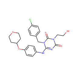 O=c1nc(Nc2ccc(OC3CCOCC3)cc2)n(Cc2ccc(Cl)cc2)c(=O)n1CCO ZINC000200517856
