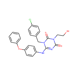 O=c1nc(Nc2ccc(Oc3ccccc3)cc2)n(Cc2ccc(Cl)cc2)c(=O)n1CCO ZINC000200504053