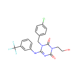 O=c1nc(Nc2cccc(C(F)(F)F)c2)n(Cc2ccc(Cl)cc2)c(=O)n1CCO ZINC000200521800