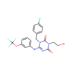 O=c1nc(Nc2cccc(OC(F)(F)F)c2)n(Cc2ccc(Cl)cc2)c(=O)n1CCO ZINC000200511003