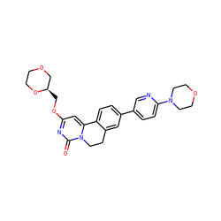 O=c1nc(OC[C@@H]2COCCO2)cc2n1CCc1cc(-c3ccc(N4CCOCC4)nc3)ccc1-2 ZINC000142996771