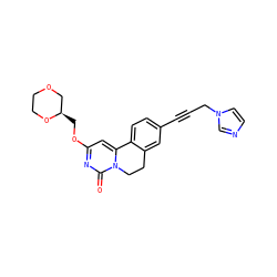 O=c1nc(OC[C@@H]2COCCO2)cc2n1CCc1cc(C#CCn3ccnc3)ccc1-2 ZINC000142894328