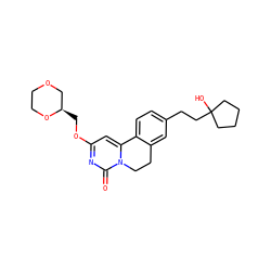 O=c1nc(OC[C@@H]2COCCO2)cc2n1CCc1cc(CCC3(O)CCCC3)ccc1-2 ZINC000142920980