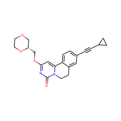O=c1nc(OC[C@H]2COCCO2)cc2n1CCc1cc(C#CC3CC3)ccc1-2 ZINC000142946635