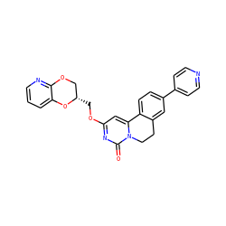 O=c1nc(OC[C@H]2COc3ncccc3O2)cc2n1CCc1cc(-c3ccncc3)ccc1-2 ZINC000219808704