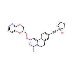 O=c1nc(OC[C@H]2COc3ncccc3O2)cc2n1CCc1cc(C#CC3(O)CCCC3)ccc1-2 ZINC000220252098