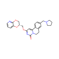 O=c1nc(OC[C@H]2COc3ncccc3O2)cc2n1CCc1cc(CN3CCCC3)ccc1-2 ZINC000220155830
