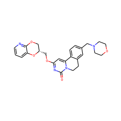 O=c1nc(OC[C@H]2COc3ncccc3O2)cc2n1CCc1cc(CN3CCOCC3)ccc1-2 ZINC000220184359