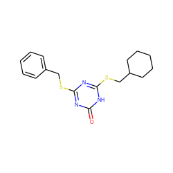 O=c1nc(SCc2ccccc2)nc(SCC2CCCCC2)[nH]1 ZINC000072124329