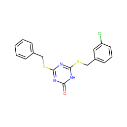 O=c1nc(SCc2ccccc2)nc(SCc2cccc(Cl)c2)[nH]1 ZINC000072123210