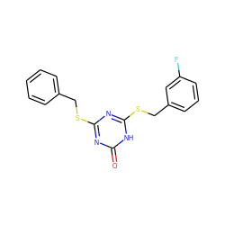 O=c1nc(SCc2ccccc2)nc(SCc2cccc(F)c2)[nH]1 ZINC000072124725