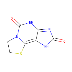 O=c1nc2[nH]c(=O)n3c(c-2[nH]1)SCC3 ZINC000013756654