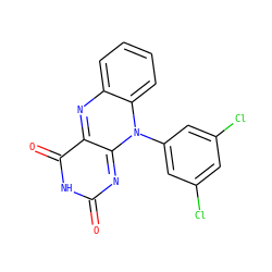 O=c1nc2n(-c3cc(Cl)cc(Cl)c3)c3ccccc3nc-2c(=O)[nH]1 ZINC000029321206