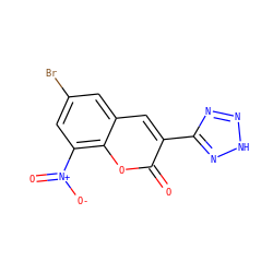 O=c1oc2c([N+](=O)[O-])cc(Br)cc2cc1-c1nn[nH]n1 ZINC000725326971