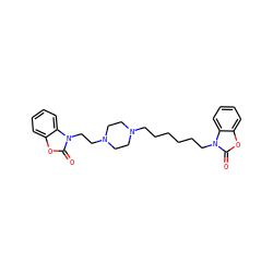 O=c1oc2ccccc2n1CCCCCCN1CCN(CCn2c(=O)oc3ccccc32)CC1 ZINC000473085928