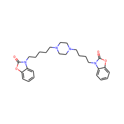 O=c1oc2ccccc2n1CCCCCN1CCN(CCCCn2c(=O)oc3ccccc32)CC1 ZINC000473083179