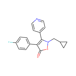 O=c1on(CC2CC2)c(-c2ccncc2)c1-c1ccc(F)cc1 ZINC000029053051