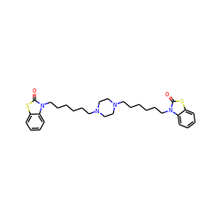 O=c1sc2ccccc2n1CCCCCCN1CCN(CCCCCCn2c(=O)sc3ccccc32)CC1 ZINC000473084581