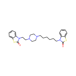 O=c1sc2ccccc2n1CCCCCCN1CCN(CCn2c(=O)sc3ccccc32)CC1 ZINC000473085949