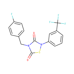 O=c1sn(-c2cccc(C(F)(F)F)c2)c(=O)n1Cc1ccc(F)cc1 ZINC000084727065