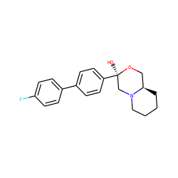 O[C@@]1(c2ccc(-c3ccc(F)cc3)cc2)CN2CCCC[C@@H]2CO1 ZINC000040953331