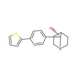 O[C@@]1(c2ccc(-c3cccs3)cc2)CN2CCC1CC2 ZINC000013757108