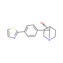 O[C@@]1(c2ccc(-c3nccs3)cc2)CN2CCC1CC2 ZINC000013757112