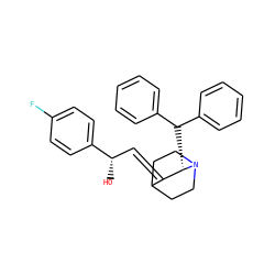 O[C@@H](/C=C1\C2CCN(CC2)[C@H]1C(c1ccccc1)c1ccccc1)c1ccc(F)cc1 ZINC000003791025
