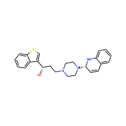 O[C@@H](CCN1CCN([C@H]2C=Cc3ccccc3N2)CC1)c1csc2ccccc12 ZINC000027412839
