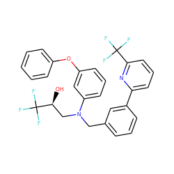 O[C@@H](CN(Cc1cccc(-c2cccc(C(F)(F)F)n2)c1)c1cccc(Oc2ccccc2)c1)C(F)(F)F ZINC000028862701