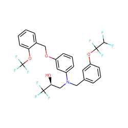 O[C@@H](CN(Cc1cccc(OC(F)(F)C(F)F)c1)c1cccc(OCc2ccccc2OC(F)(F)F)c1)C(F)(F)F ZINC000043574820
