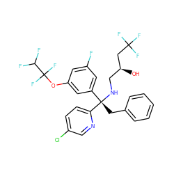 O[C@@H](CN[C@@](Cc1ccccc1)(c1cc(F)cc(OC(F)(F)C(F)F)c1)c1ccc(Cl)cn1)CC(F)(F)F ZINC000115424813