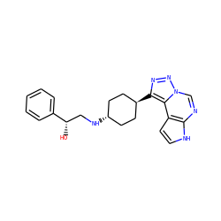 O[C@@H](CN[C@H]1CC[C@H](c2nnn3cnc4[nH]ccc4c23)CC1)c1ccccc1 ZINC001772606219