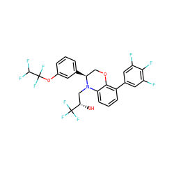 O[C@@H](CN1c2cccc(-c3cc(F)c(F)c(F)c3)c2OC[C@@H]1c1cccc(OC(F)(F)C(F)F)c1)C(F)(F)F ZINC000049762513