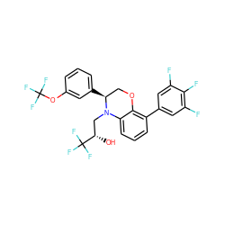 O[C@@H](CN1c2cccc(-c3cc(F)c(F)c(F)c3)c2OC[C@@H]1c1cccc(OC(F)(F)F)c1)C(F)(F)F ZINC000049767464