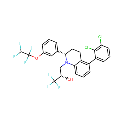 O[C@@H](CN1c2cccc(-c3cccc(Cl)c3Cl)c2CC[C@H]1c1cccc(OC(F)(F)C(F)F)c1)C(F)(F)F ZINC000042887662