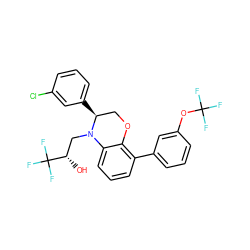 O[C@@H](CN1c2cccc(-c3cccc(OC(F)(F)F)c3)c2OC[C@@H]1c1cccc(Cl)c1)C(F)(F)F ZINC000045374378