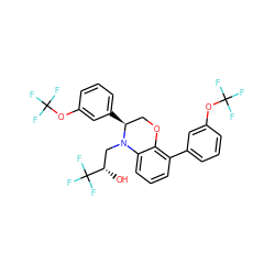 O[C@@H](CN1c2cccc(-c3cccc(OC(F)(F)F)c3)c2OC[C@@H]1c1cccc(OC(F)(F)F)c1)C(F)(F)F ZINC000049767274