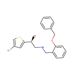 O[C@@H](CNCc1ccccc1OCc1ccccc1)c1cc(Br)cs1 ZINC000014966885