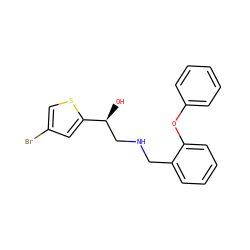 O[C@@H](CNCc1ccccc1Oc1ccccc1)c1cc(Br)cs1 ZINC000014966824