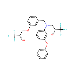 O[C@@H](COc1cccc(CN(C[C@@H](O)C(F)(F)F)c2cccc(Oc3ccccc3)c2)c1)C(F)(F)F ZINC000013490910